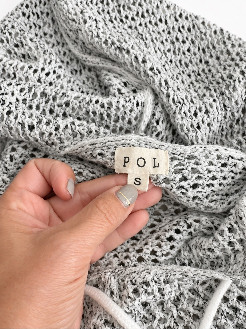 POL Open-Knit Light Gray Women's Sweater